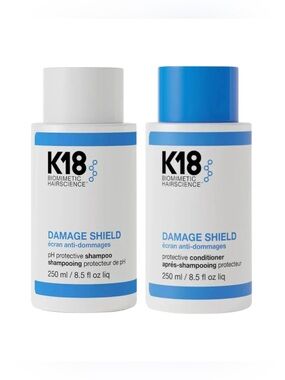K18 Damage Shield pH Protective Shampoo & Conditioner Duo - White & Blue